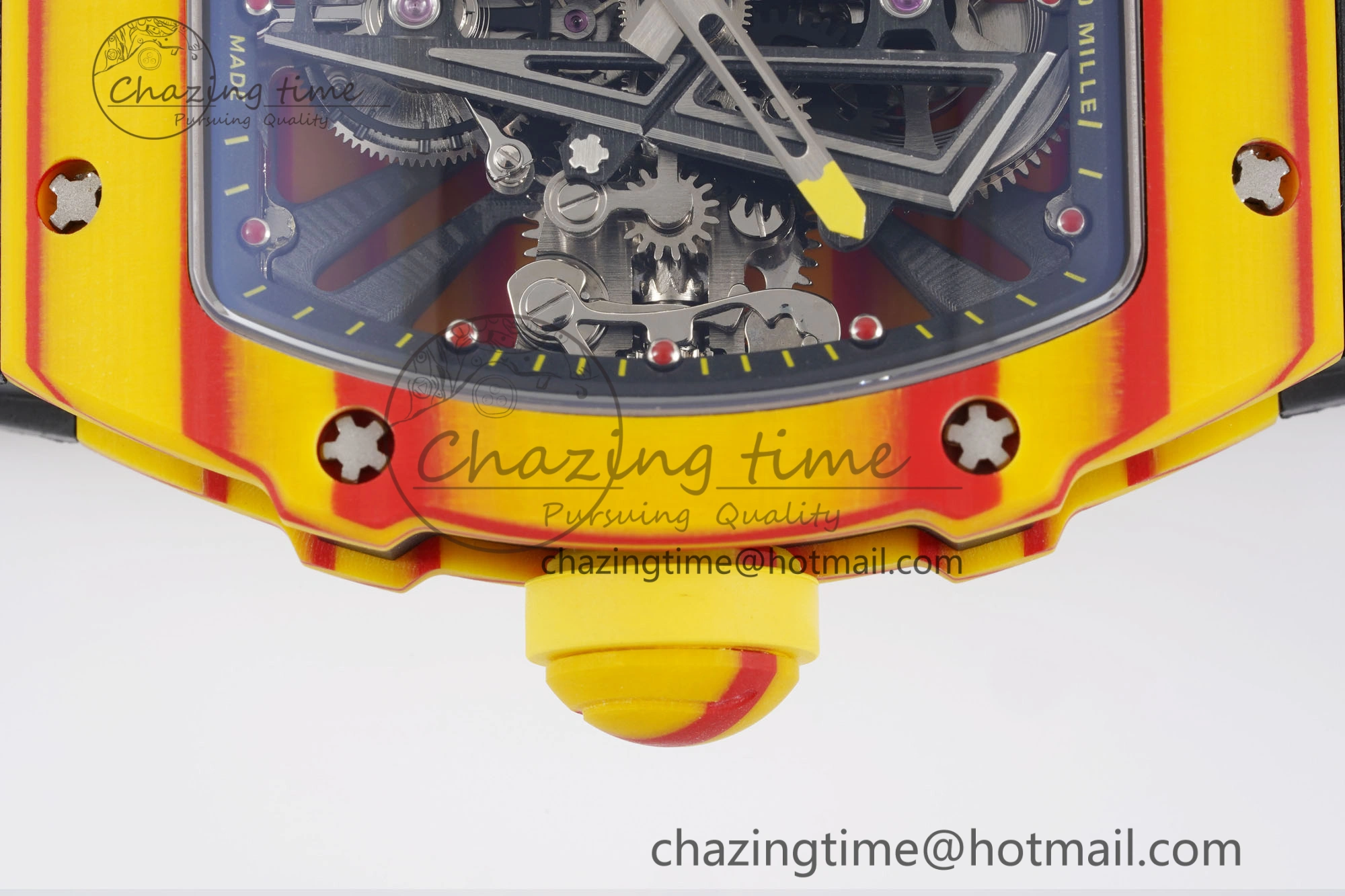 RM027-03 Real Tourbillon RMF Best Edition Orange Red Carbon Skeleton Dial on Black Rubber Strap HighPerformance 9362