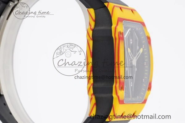 RM027-03 Real Tourbillon RMF Best Edition Orange Red Carbon Skeleton Dial on Black Rubber Strap HighPerformance 9362