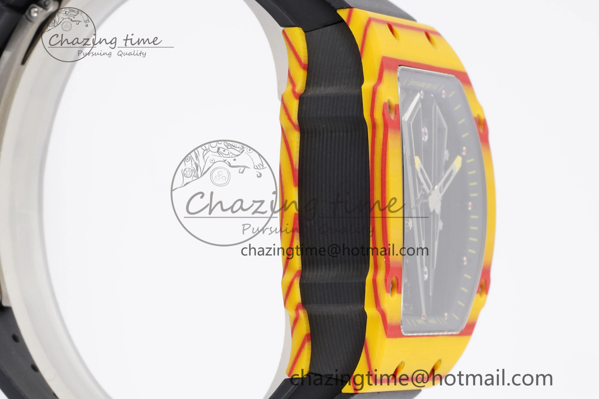 RM027-03 Real Tourbillon RMF Best Edition Orange Red Carbon Skeleton Dial on Black Rubber Strap HighPerformance 9362
