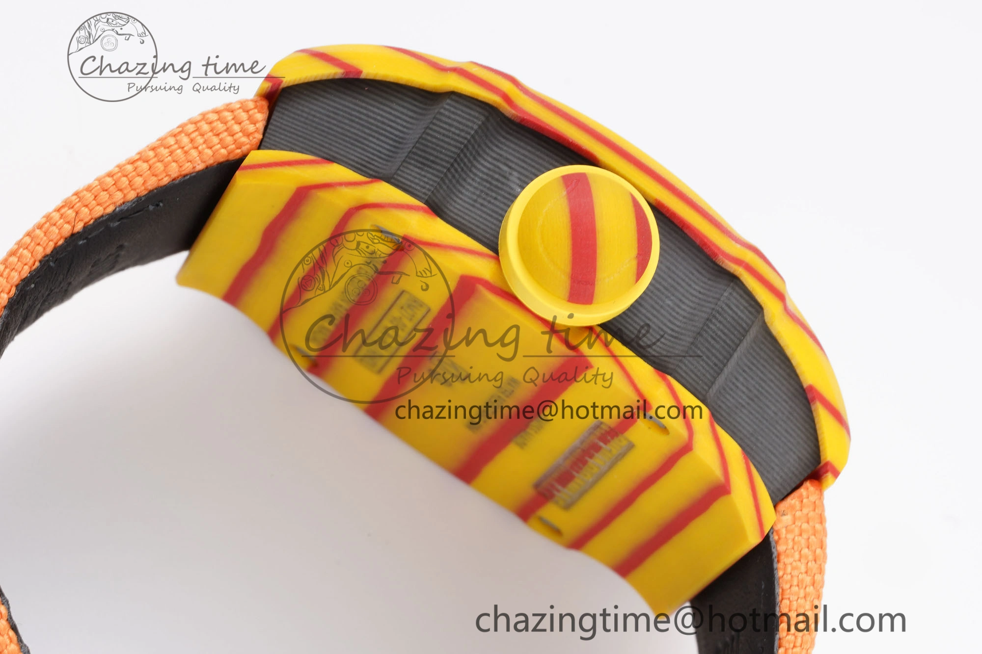 Snug RM027-03 Real Tourbillon RMF Best Edition Orange Red Carbon Skeleton Dial on Orange Nylon Strap 9366