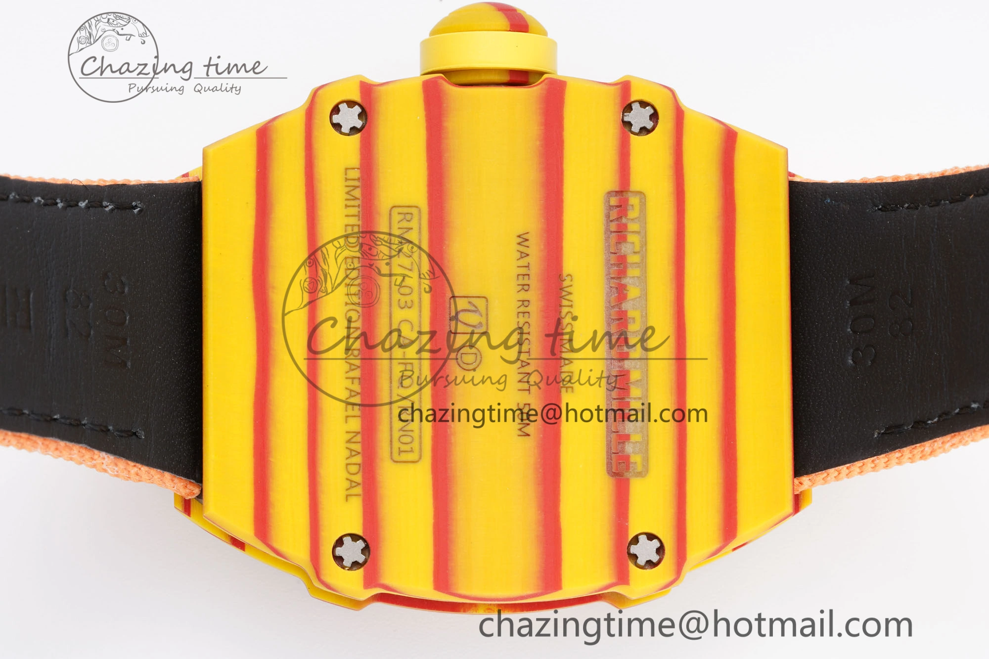 Snug RM027-03 Real Tourbillon RMF Best Edition Orange Red Carbon Skeleton Dial on Orange Nylon Strap 9366