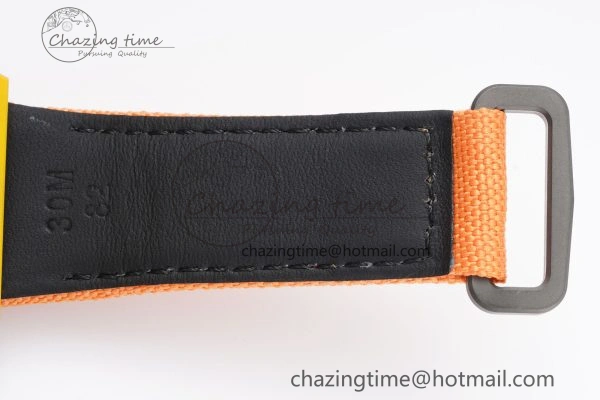 Snug RM027-03 Real Tourbillon RMF Best Edition Orange Red Carbon Skeleton Dial on Orange Nylon Strap 9366