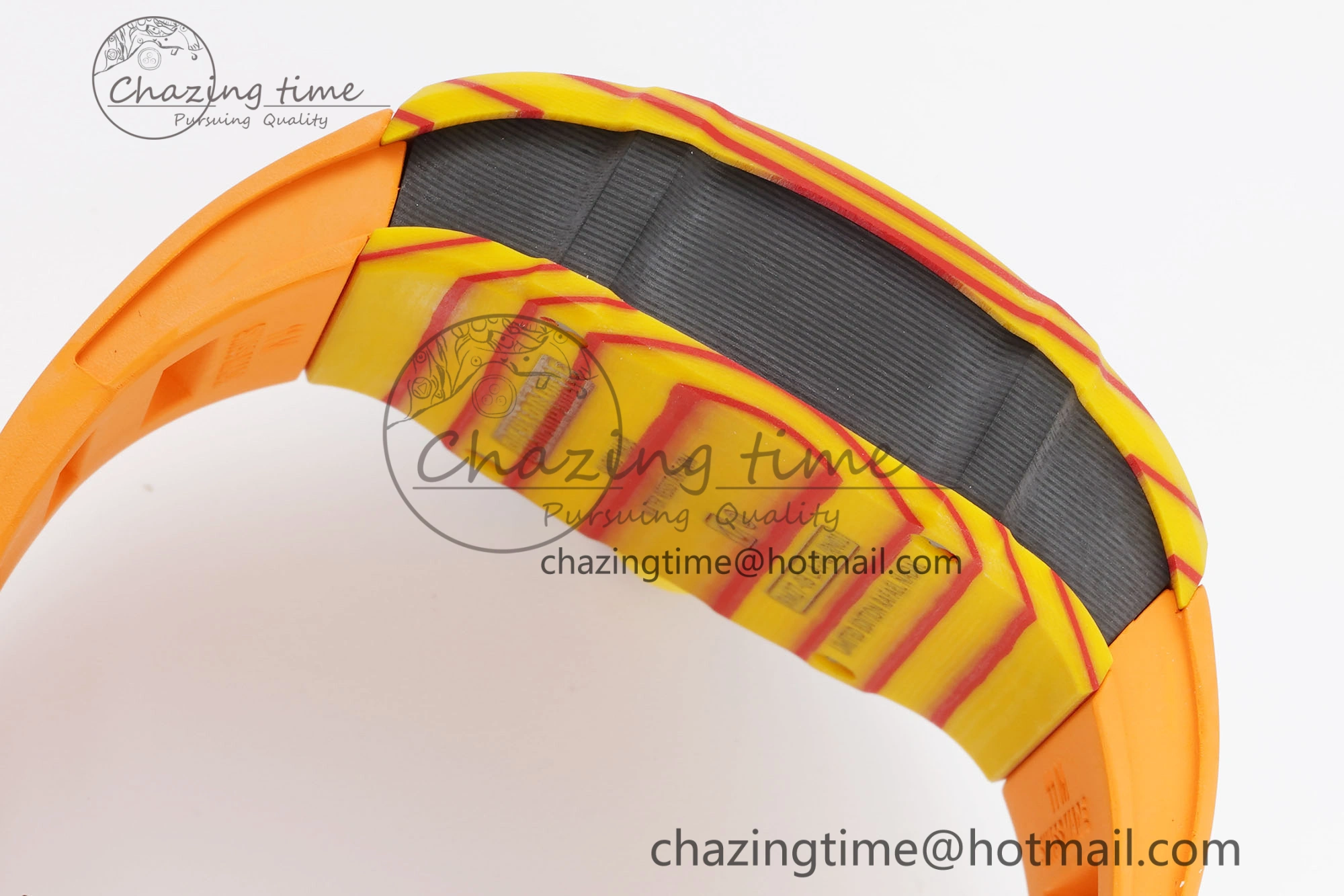 SoftTouch RM027-03 Real Tourbillon RMF Best Edition Orange Red Carbon Skeleton Dial on Orange Rubber Strap 9360