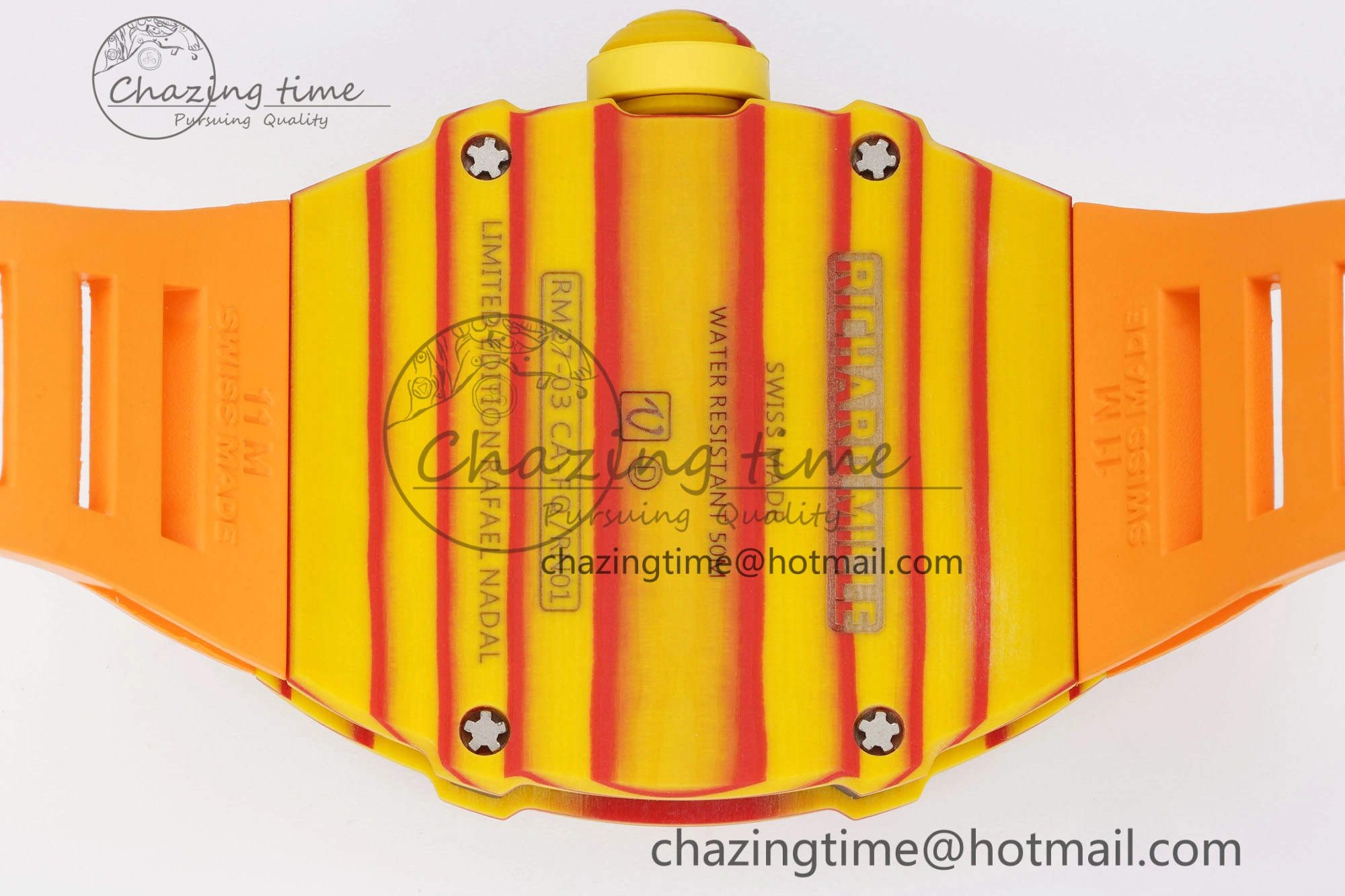 SoftTouch RM027-03 Real Tourbillon RMF Best Edition Orange Red Carbon Skeleton Dial on Orange Rubber Strap 9360