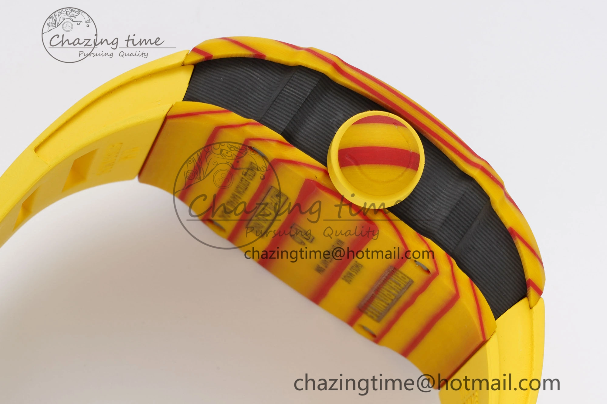 BestValue RM027-03 Real Tourbillon RMF Best Edition Orange Red Carbon Skeleton Dial on Yellow Rubber Strap 9361