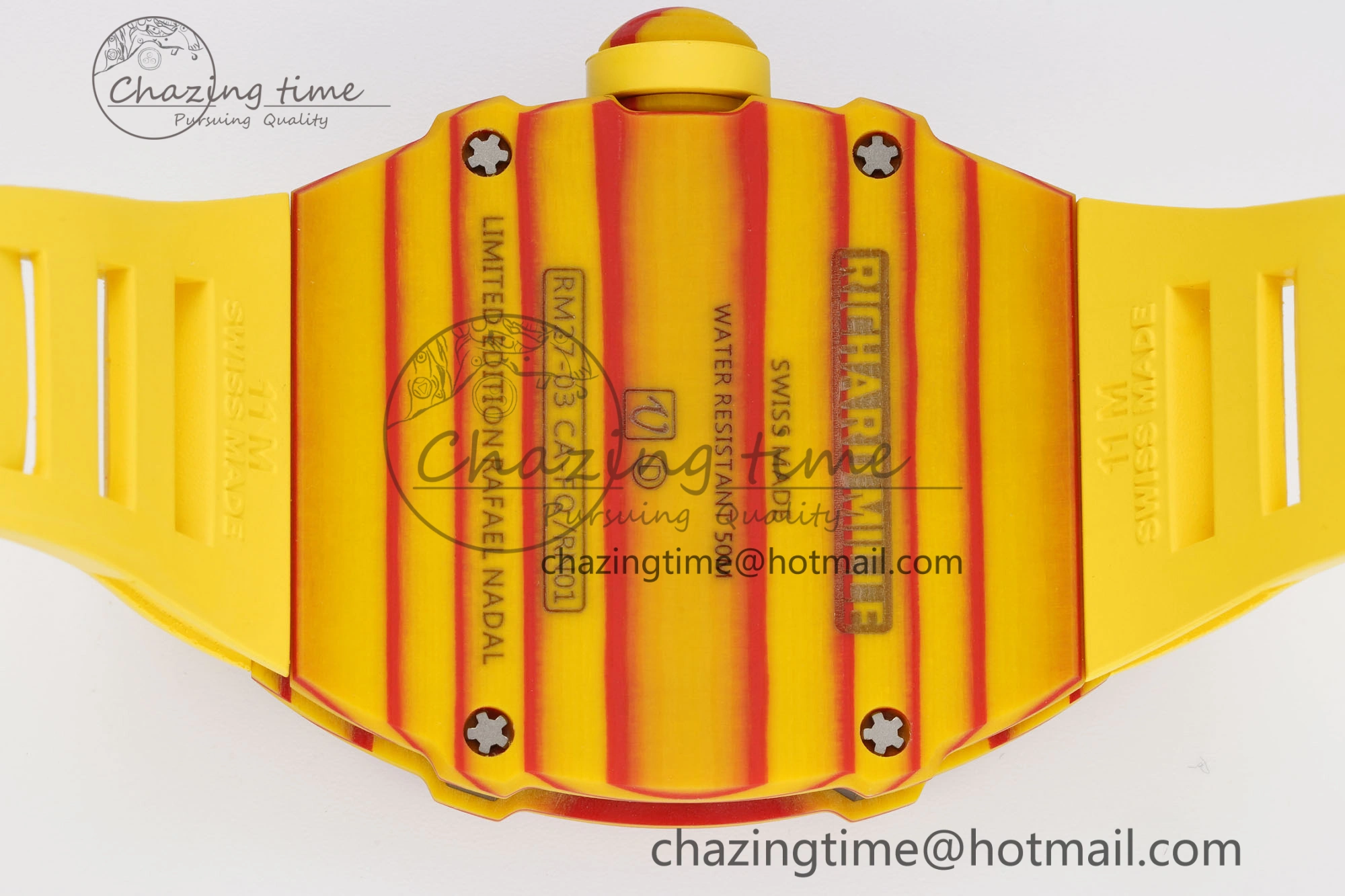 BestValue RM027-03 Real Tourbillon RMF Best Edition Orange Red Carbon Skeleton Dial on Yellow Rubber Strap 9361