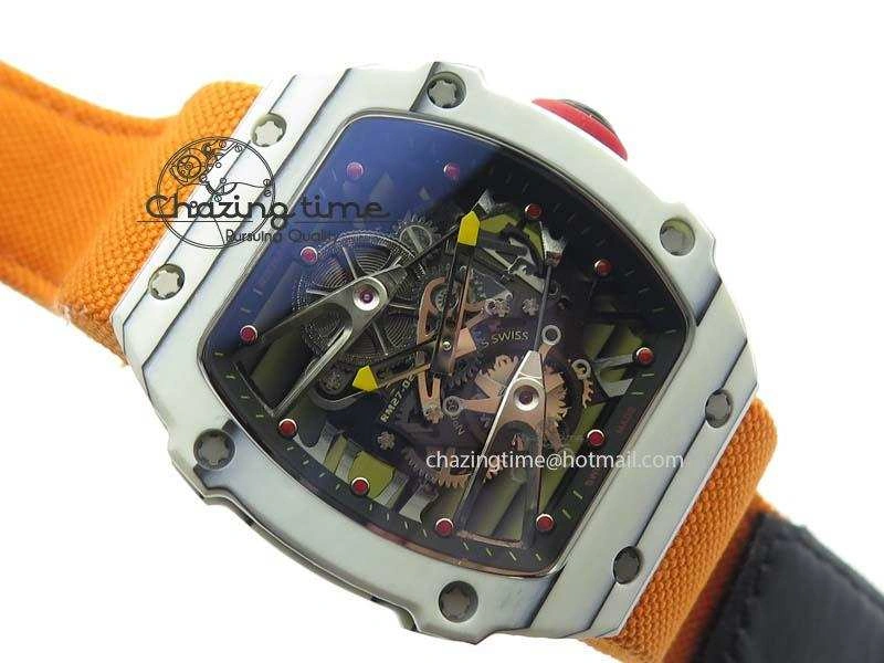 Youthful RM027-2 White Carbon Fiber Case Skeleton Dial On Nylon Strap 6T 9560