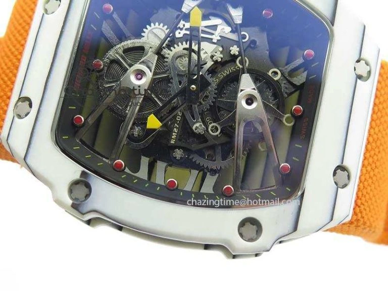 Youthful RM027-2 White Carbon Fiber Case Skeleton Dial On Nylon Strap 6T 9560