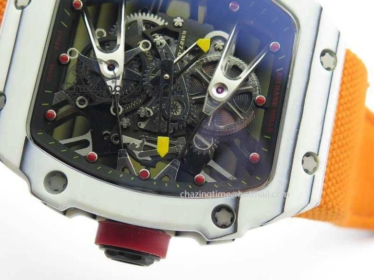 Youthful RM027-2 White Carbon Fiber Case Skeleton Dial On Nylon Strap 6T 9560