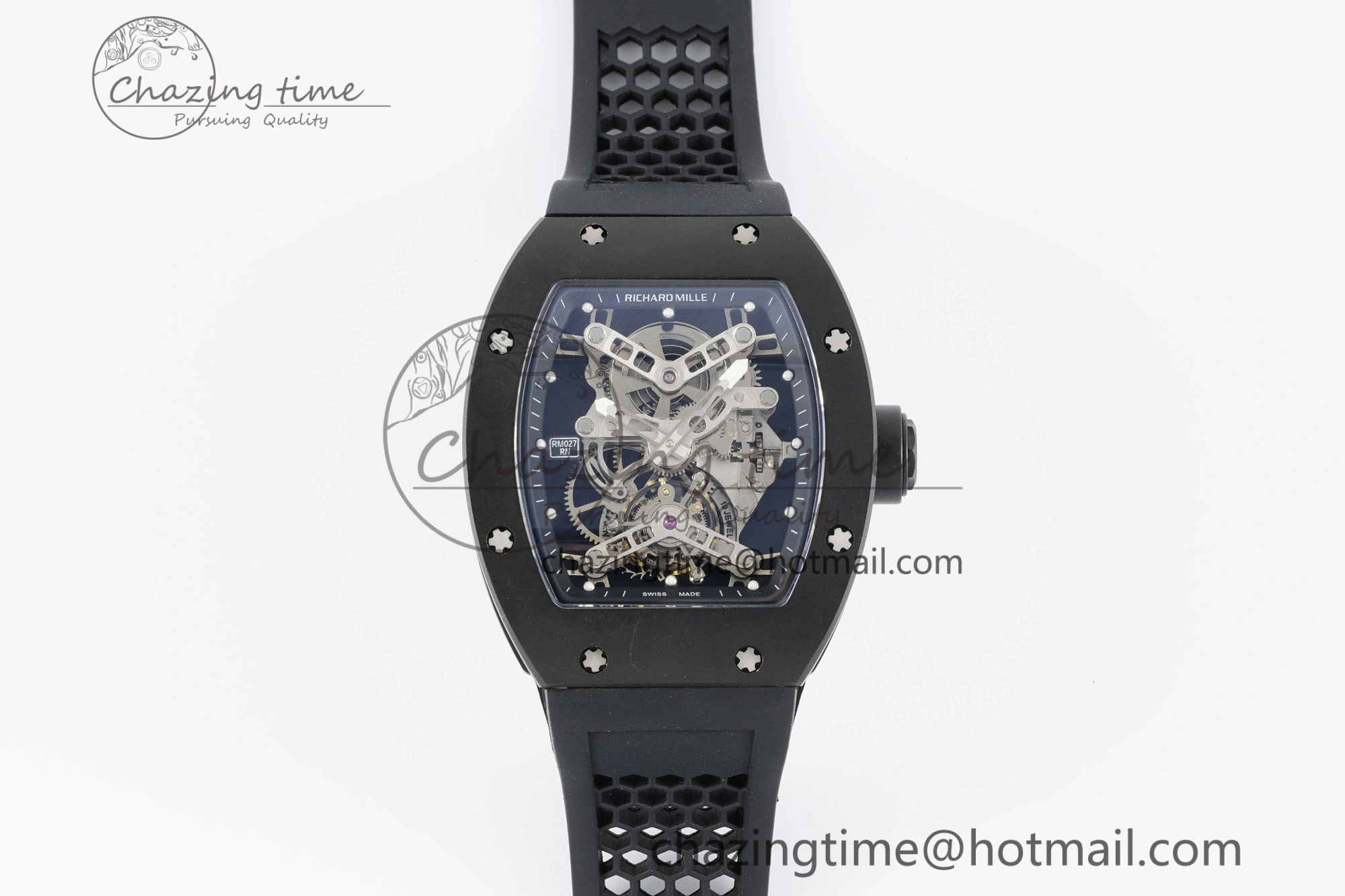 RM027 Rafael Nadal Black Ceramic Tourbillon YSF Best Edition on Rubber Strap FlexibleFit 9371