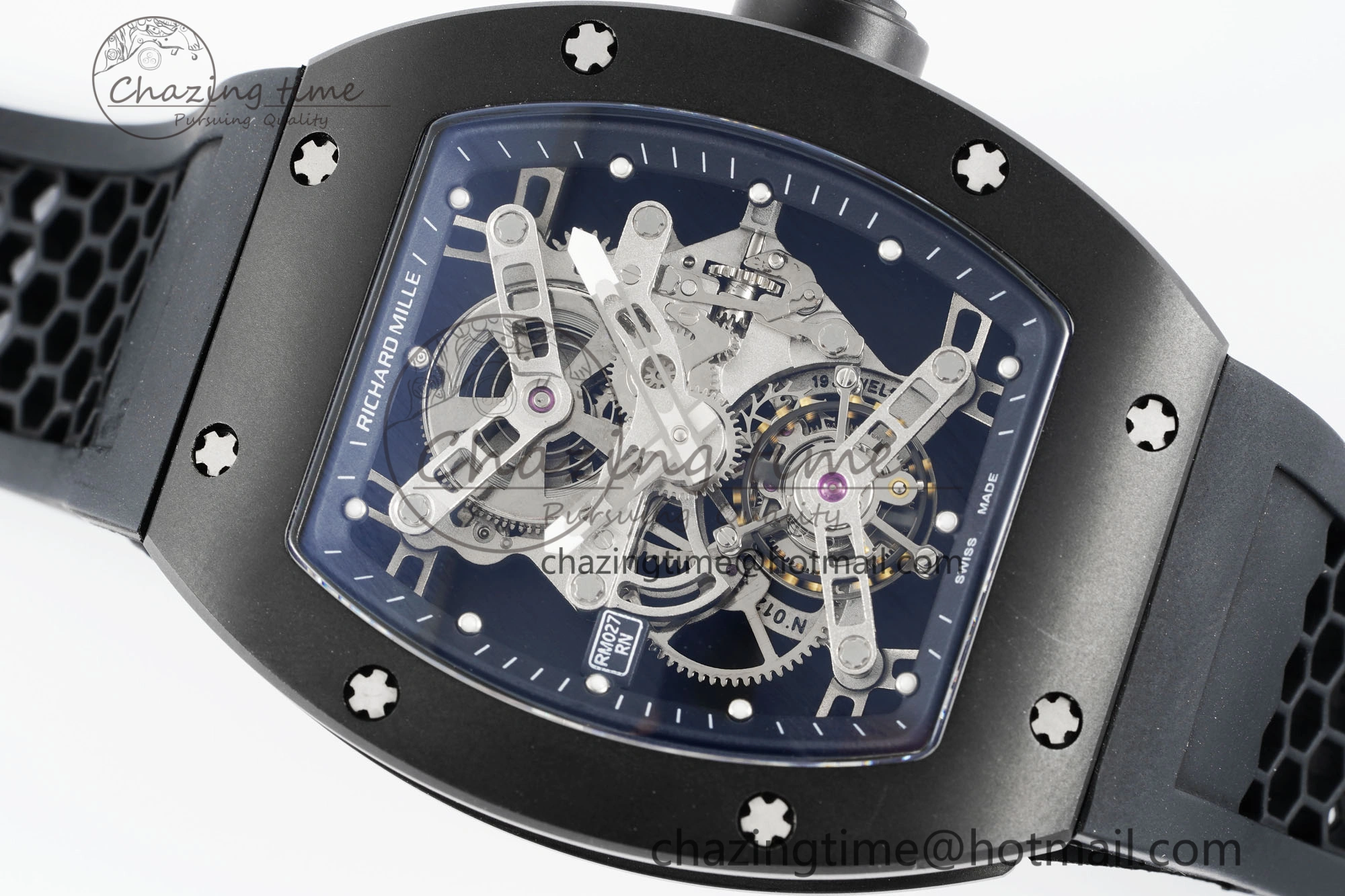 RM027 Rafael Nadal Black Ceramic Tourbillon YSF Best Edition on Rubber Strap FlexibleFit 9371