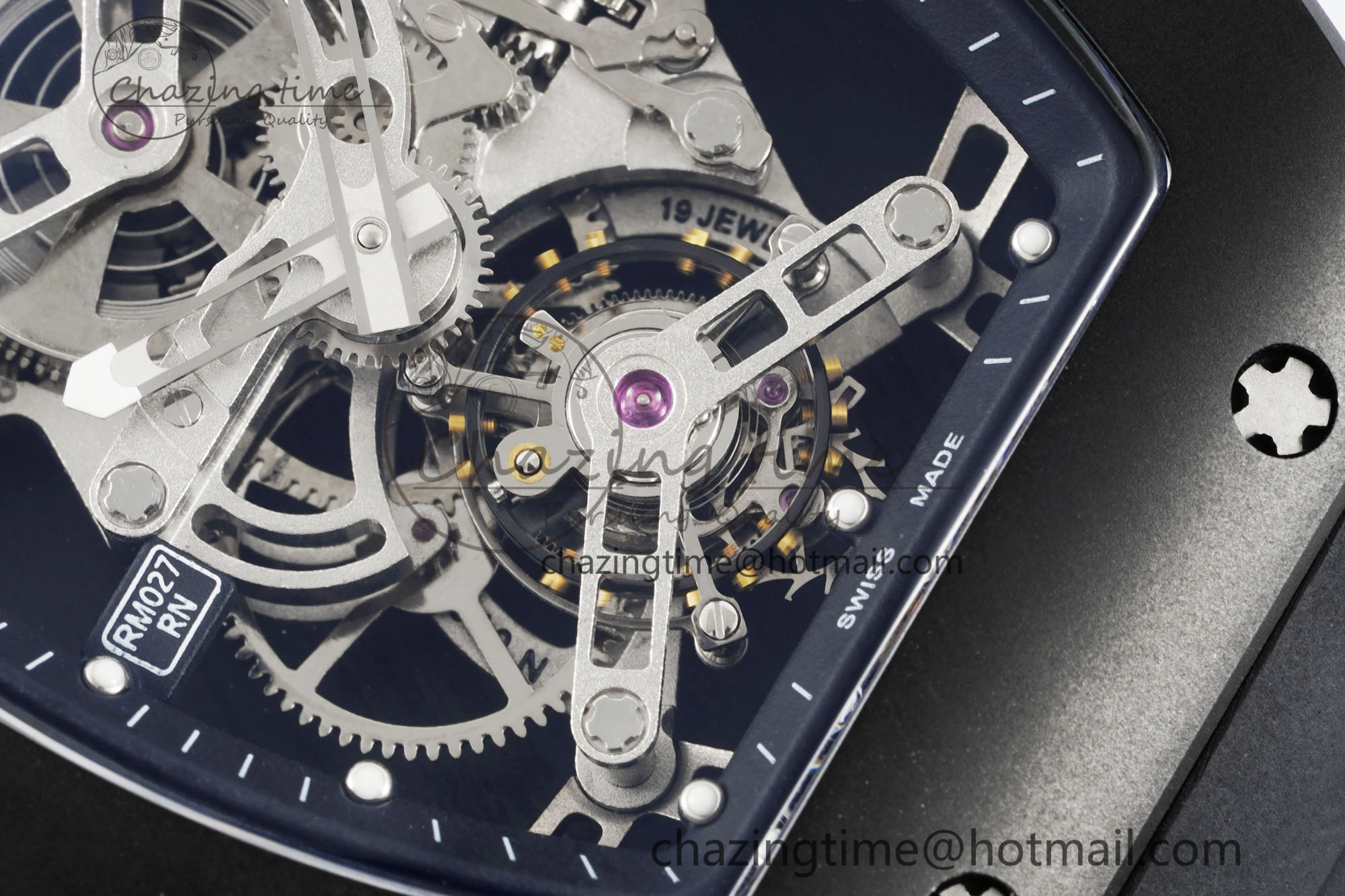 RM027 Rafael Nadal Black Ceramic Tourbillon YSF Best Edition on Rubber Strap FlexibleFit 9371