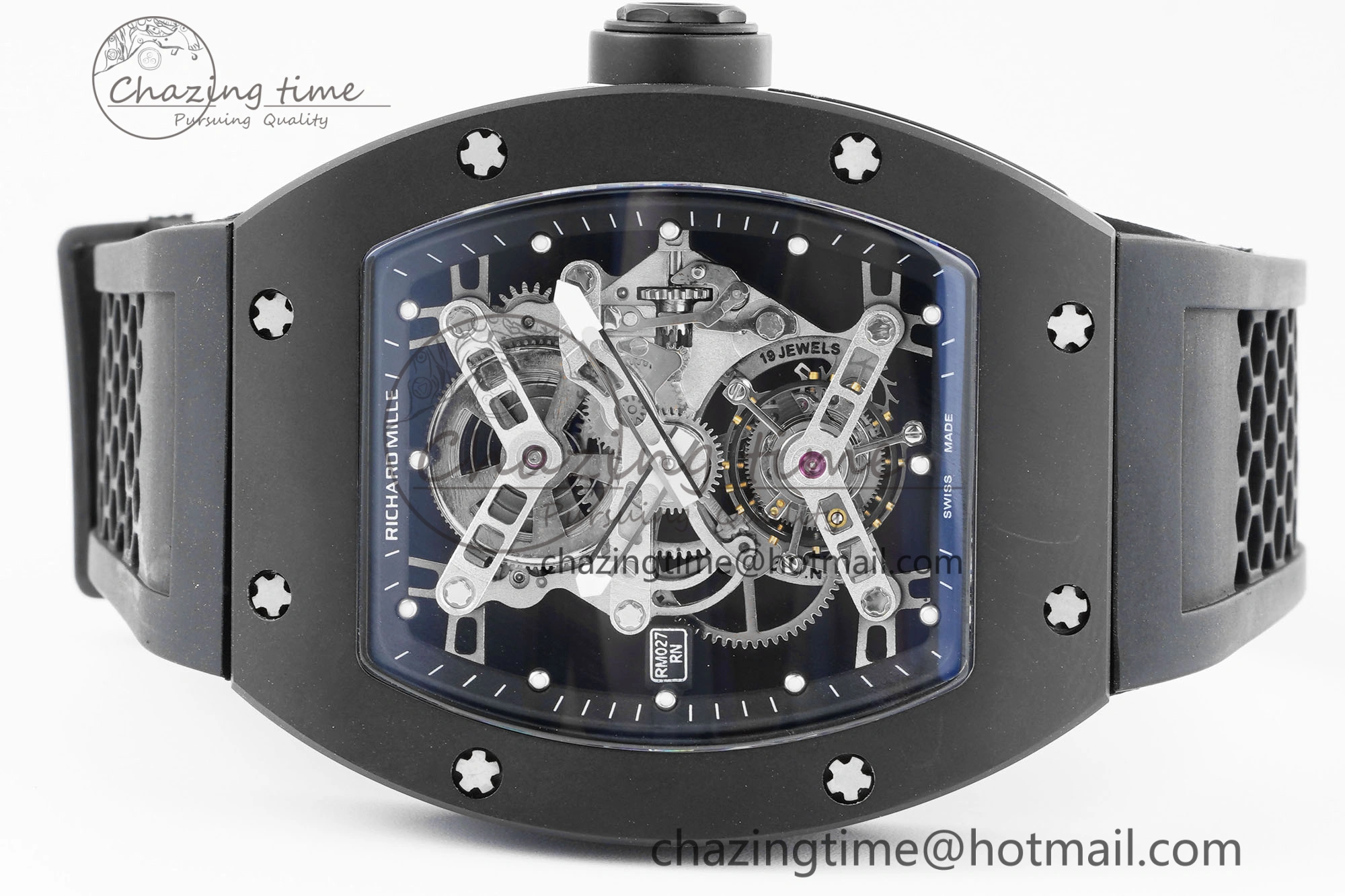 RM027 Rafael Nadal Black Ceramic Tourbillon YSF Best Edition on Rubber Strap FlexibleFit 9371