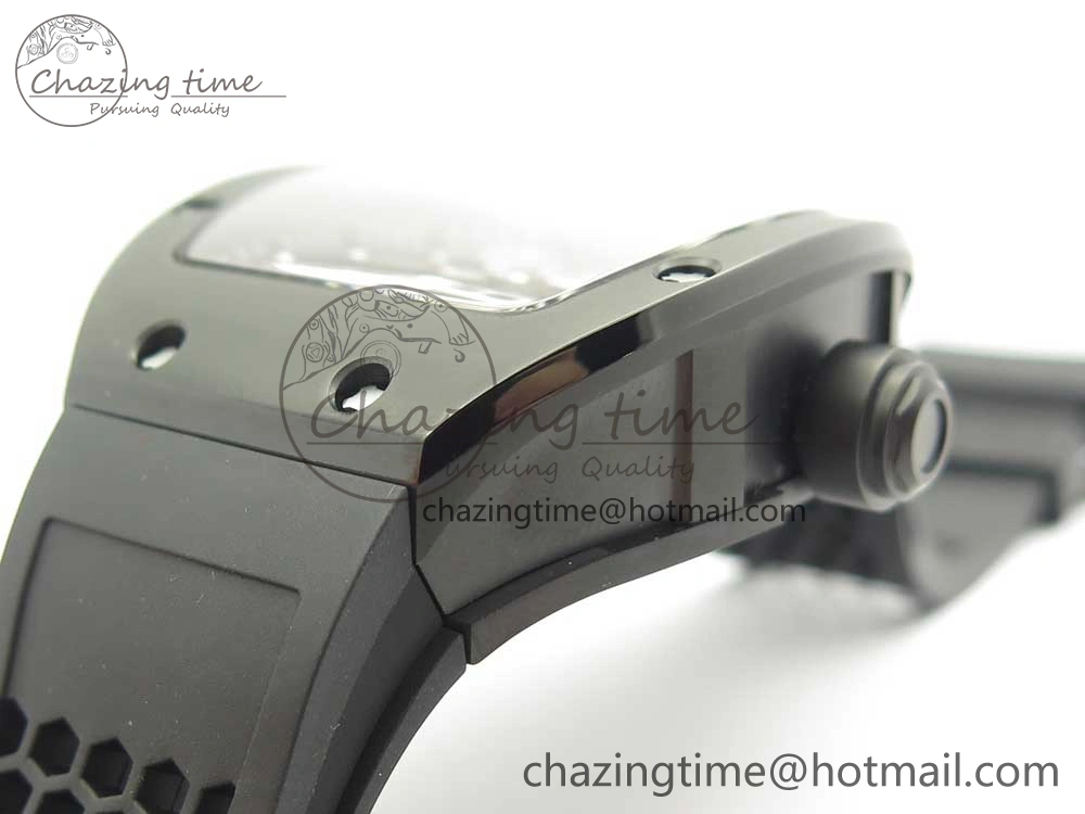 RM027 Titanium DLC Real Tourbillon EURF Best Edition Skeleton Dial on Black Rubber Strap Casual 9458