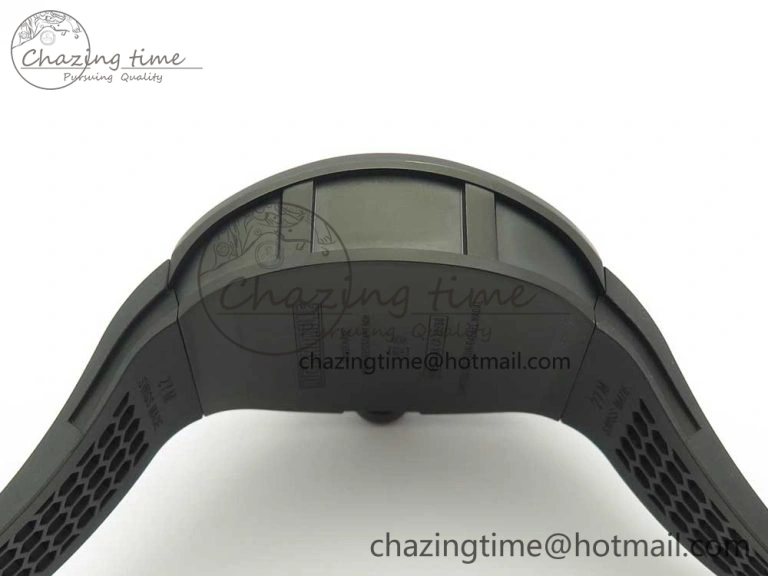 RM027 Titanium DLC Real Tourbillon EURF Best Edition Skeleton Dial on Black Rubber Strap Casual 9458