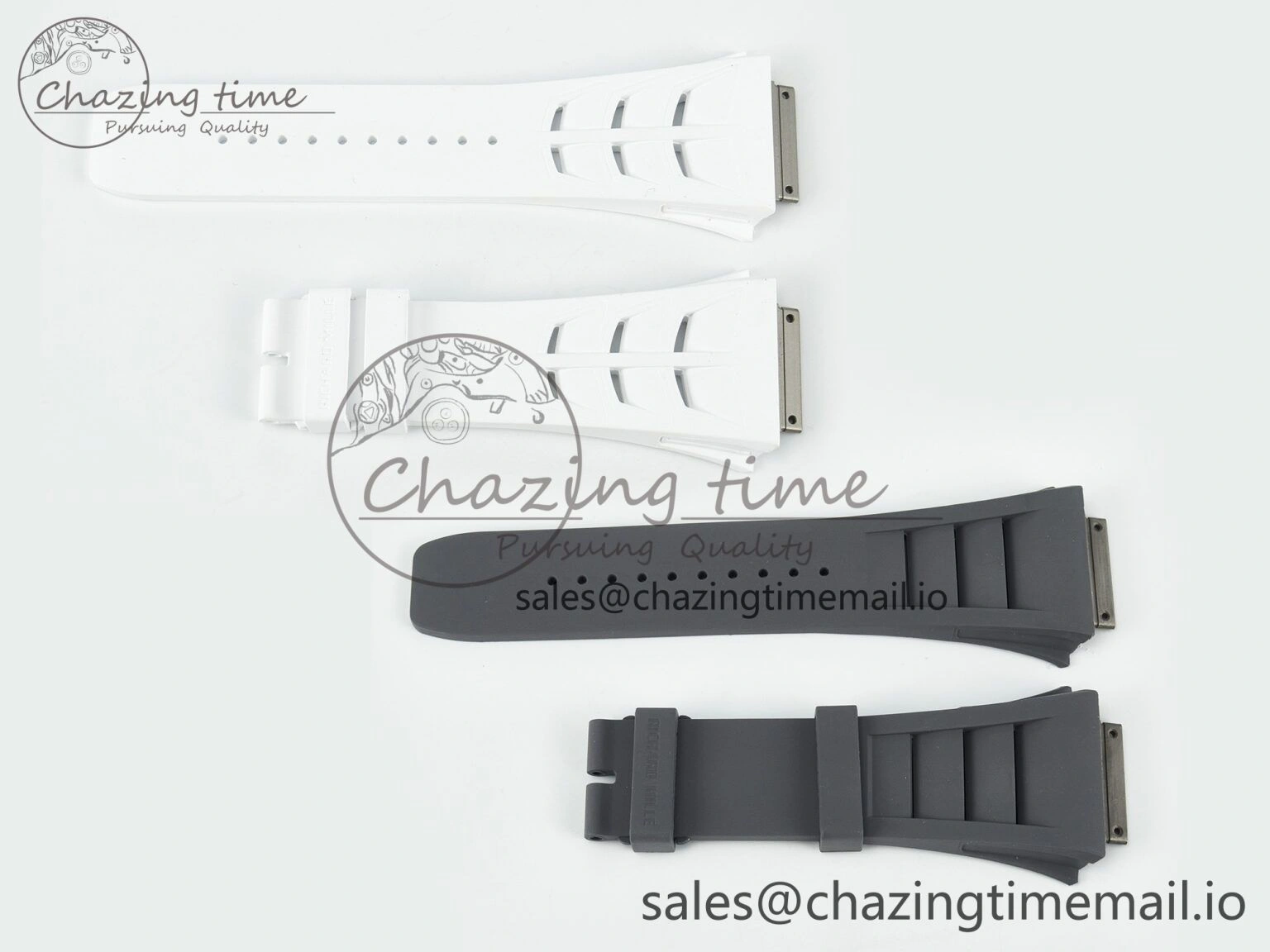 SoftTouch RM030 1:1 Best Edition Gray White Rubber Strap (Fits the Gen size) 4076