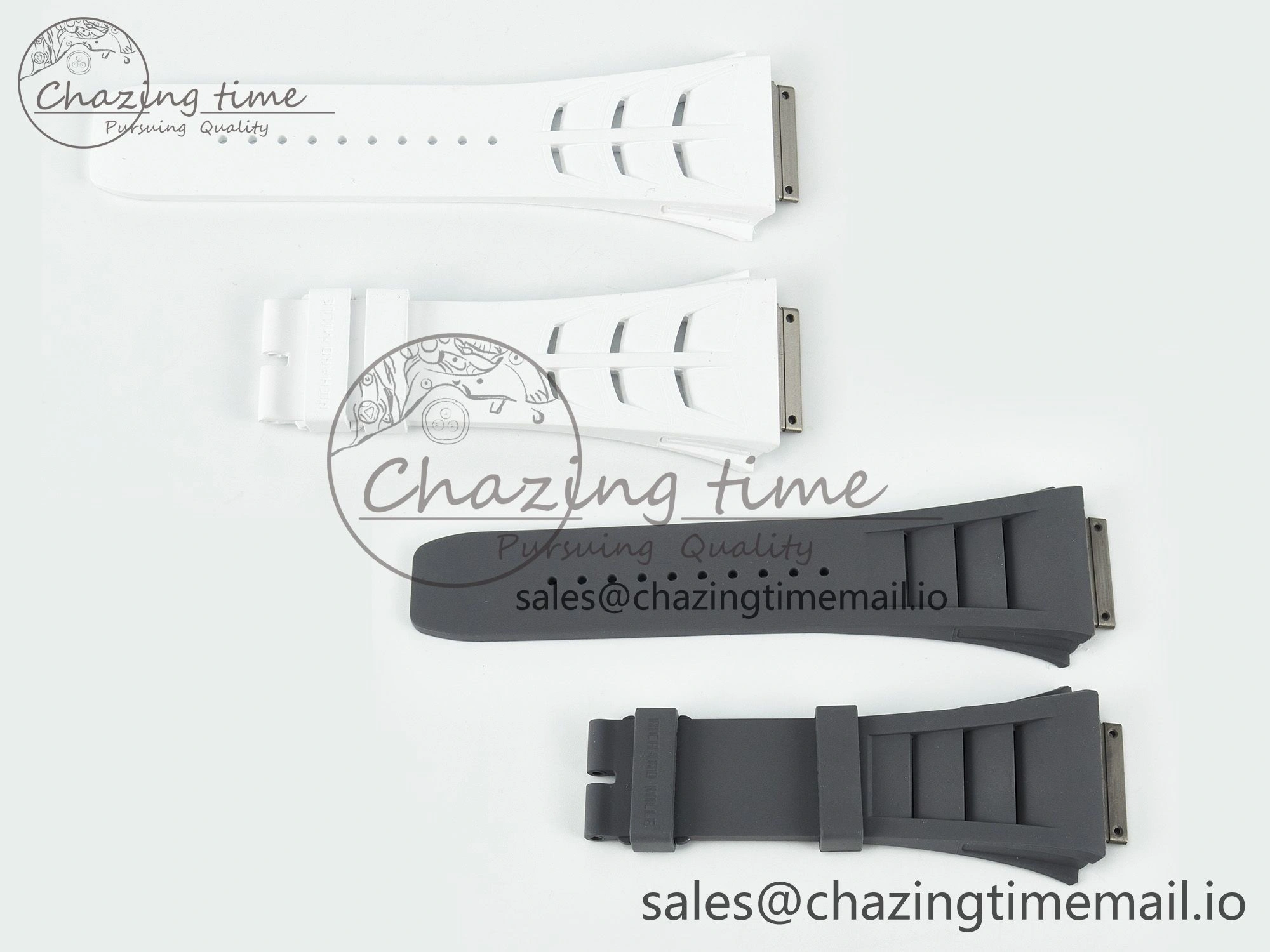 SoftTouch RM030 1:1 Best Edition Gray White Rubber Strap (Fits the Gen size) 4076