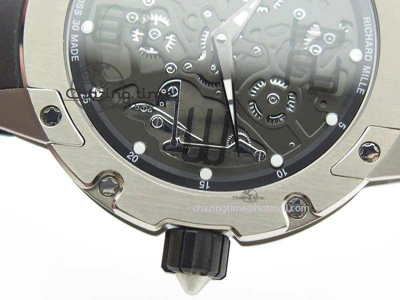 WellDesigned RM033 Titanium SF Best Edition Arabic Markers Dial On Black Rubber Strap Micro-Rotor Movement 9558
