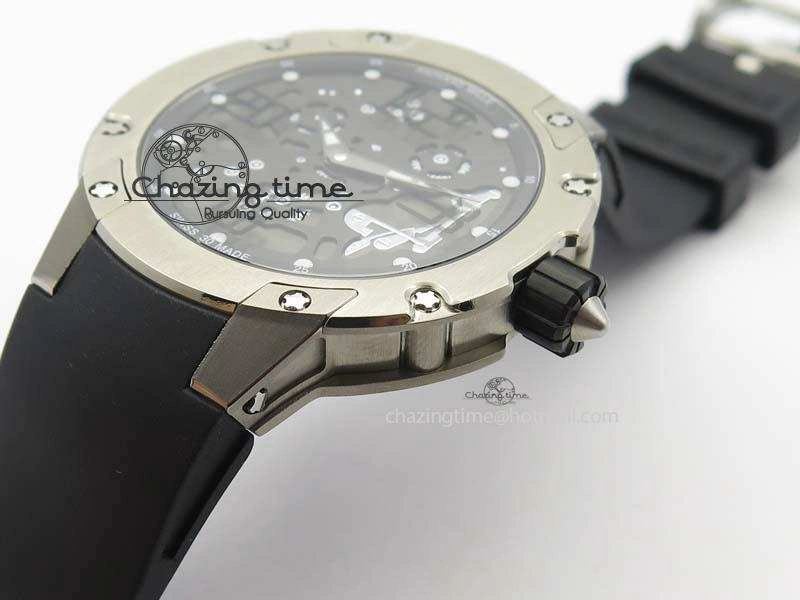 WellDesigned RM033 Titanium SF Best Edition Arabic Markers Dial On Black Rubber Strap Micro-Rotor Movement 9558
