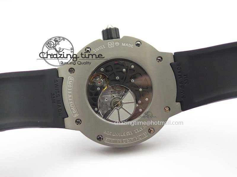 RM033 Titanium SF Best Edition Roman Markers Dial On Black Rubber Strap Micro-Rotor Movement BestValue 9557