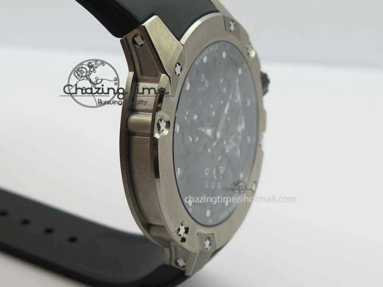 RM033 Titanium SF Best Edition Roman Markers Dial On Black Rubber Strap Micro-Rotor Movement BestValue 9557