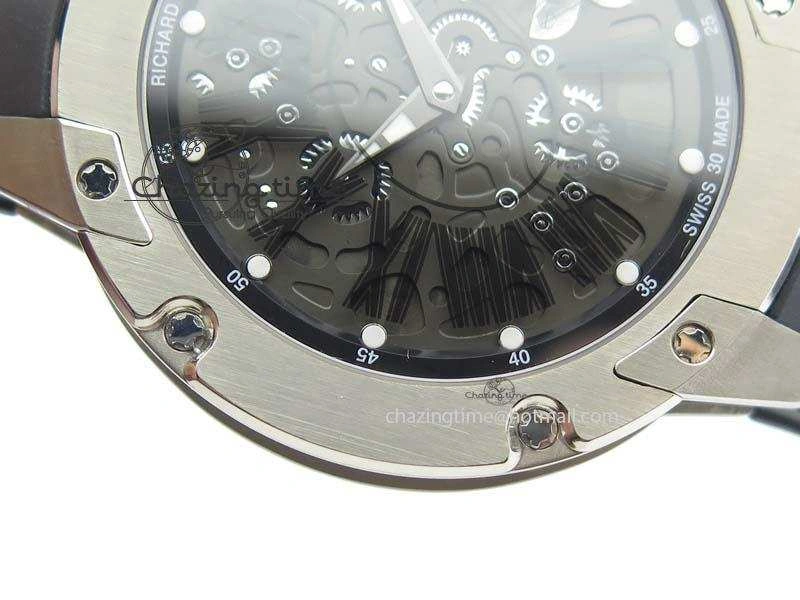 RM033 Titanium SF Best Edition Roman Markers Dial On Black Rubber Strap Micro-Rotor Movement BestValue 9557