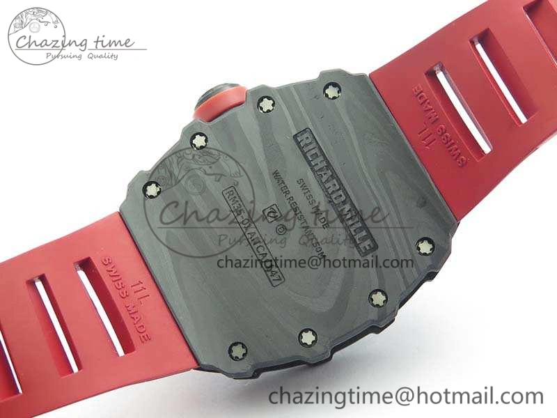 Attractive RM035-01 FC Case KVF Best Edition Skeleton Dial Red Crown On Rubber Strap MIYOTA8215 V 9521