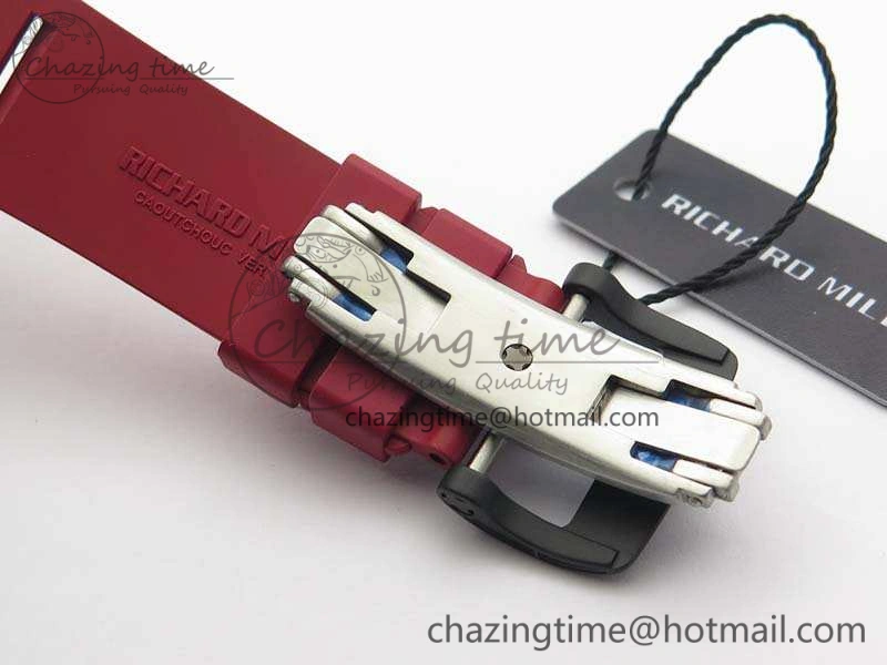 Attractive RM035-01 FC Case KVF Best Edition Skeleton Dial Red Crown On Rubber Strap MIYOTA8215 V 9521