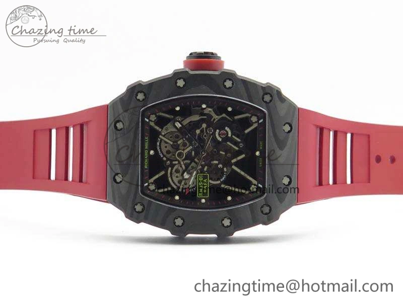 Attractive RM035-01 FC Case KVF Best Edition Skeleton Dial Red Crown On Rubber Strap MIYOTA8215 V 9521