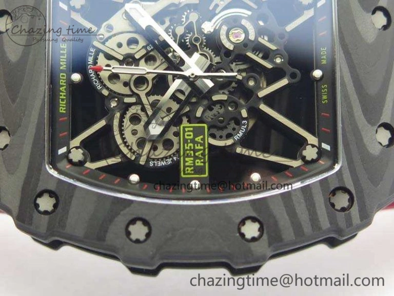 Attractive RM035-01 FC Case KVF Best Edition Skeleton Dial Red Crown On Rubber Strap MIYOTA8215 V 9521