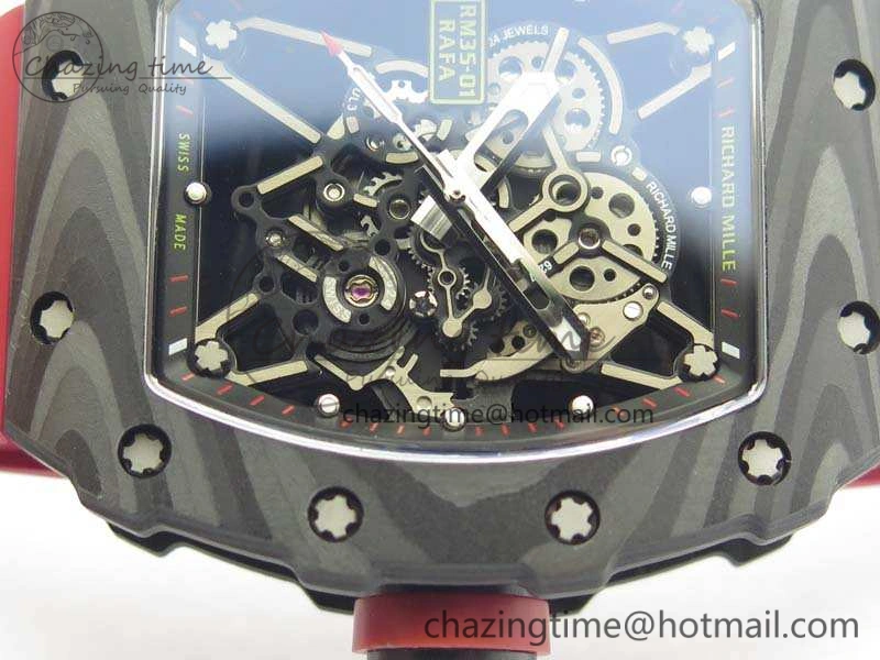 Attractive RM035-01 FC Case KVF Best Edition Skeleton Dial Red Crown On Rubber Strap MIYOTA8215 V 9521