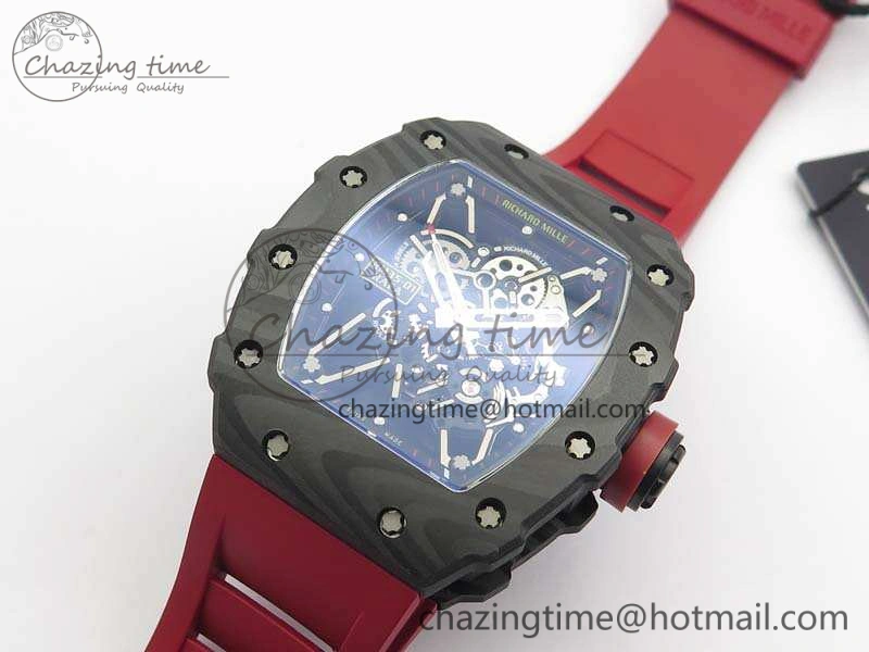 Attractive RM035-01 FC Case KVF Best Edition Skeleton Dial Red Crown On Rubber Strap MIYOTA8215 V 9521
