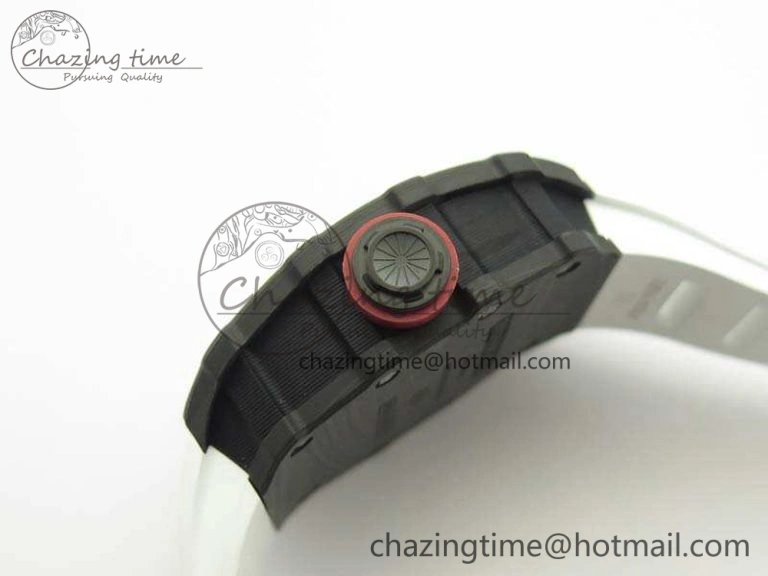 RM035-01 Forged Carbon KVF Best Edition Skeleton Dial Red On White Rubber Strap MIYOTA8215 V Snug 9499
