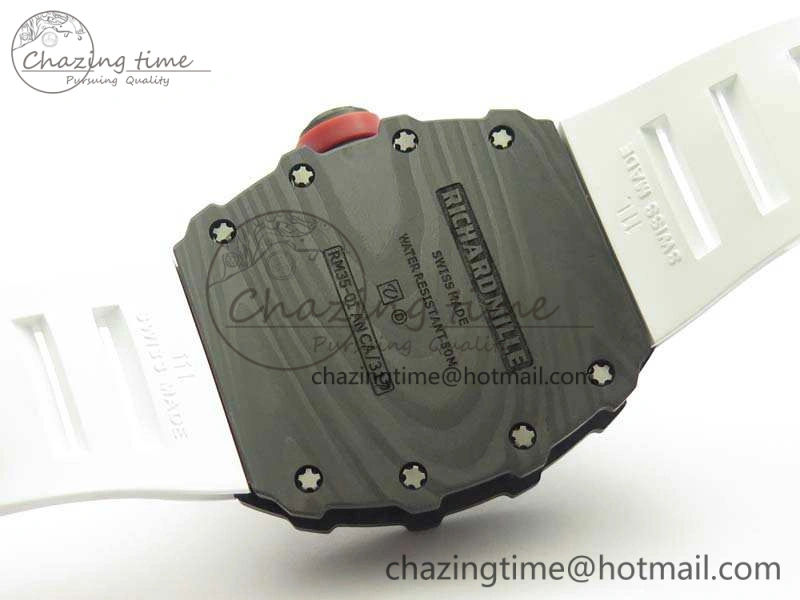 RM035-01 Forged Carbon KVF Best Edition Skeleton Dial Red On White Rubber Strap MIYOTA8215 V Snug 9499