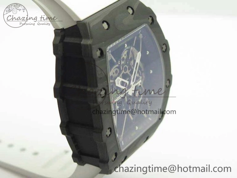 RM035-01 Forged Carbon KVF Best Edition Skeleton Dial Red On White Rubber Strap MIYOTA8215 V Snug 9499