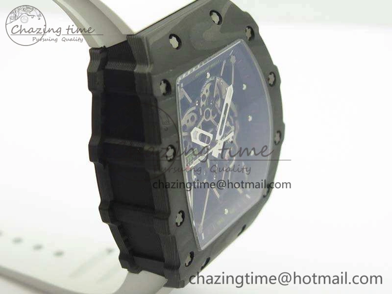 RM035-01 Forged Carbon KVF Best Edition Skeleton Dial Red On White Rubber Strap MIYOTA8215 V Snug 9499