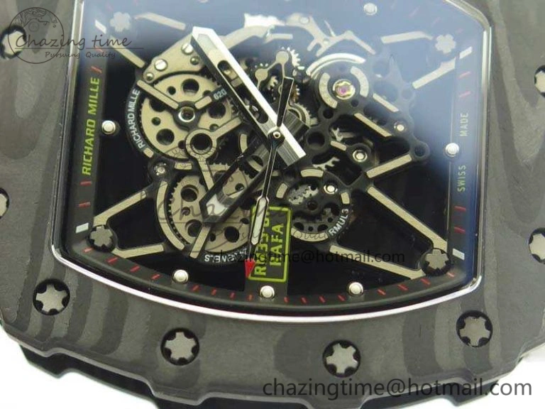 RM035-01 Forged Carbon KVF Best Edition Skeleton Dial Red On White Rubber Strap MIYOTA8215 V Snug 9499