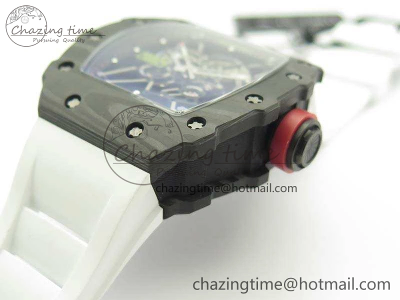 RM035-01 Forged Carbon KVF Best Edition Skeleton Dial Red On White Rubber Strap MIYOTA8215 V Snug 9499