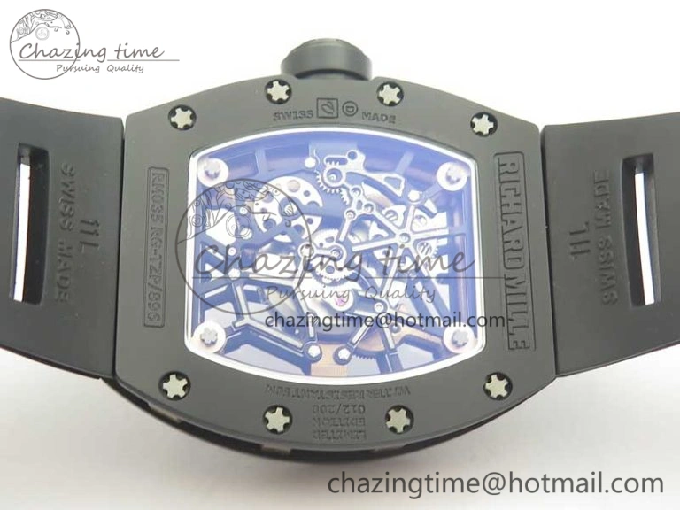 UrbanChic RM035-02 Americas Ceramic RG Case KVF Best Edition Skeleton Dial on Black Rubber Strap MIYOTA 9476
