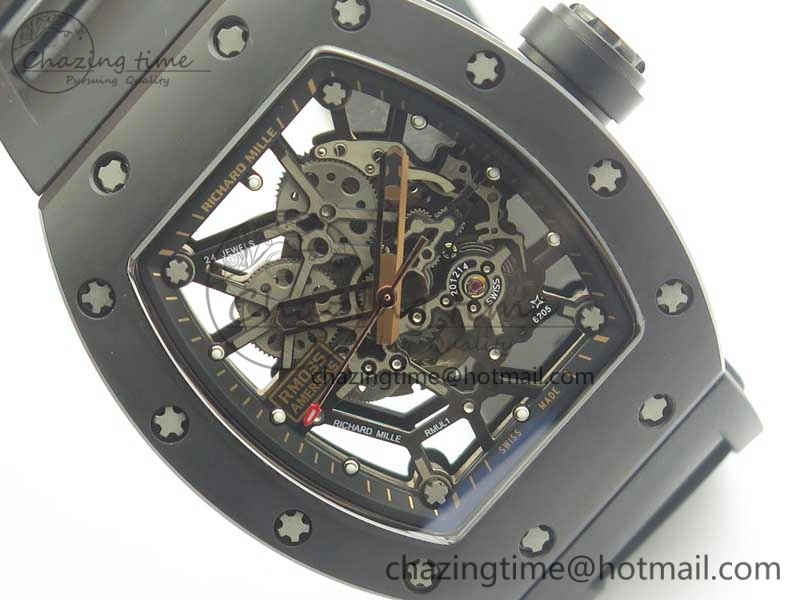 UrbanChic RM035-02 Americas Ceramic RG Case KVF Best Edition Skeleton Dial on Black Rubber Strap MIYOTA 9476