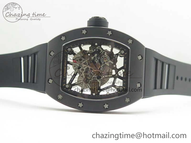 UrbanChic RM035-02 Americas Ceramic RG Case KVF Best Edition Skeleton Dial on Black Rubber Strap MIYOTA 9476