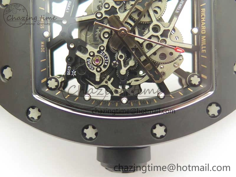 UrbanChic RM035-02 Americas Ceramic RG Case KVF Best Edition Skeleton Dial on Black Rubber Strap MIYOTA 9476