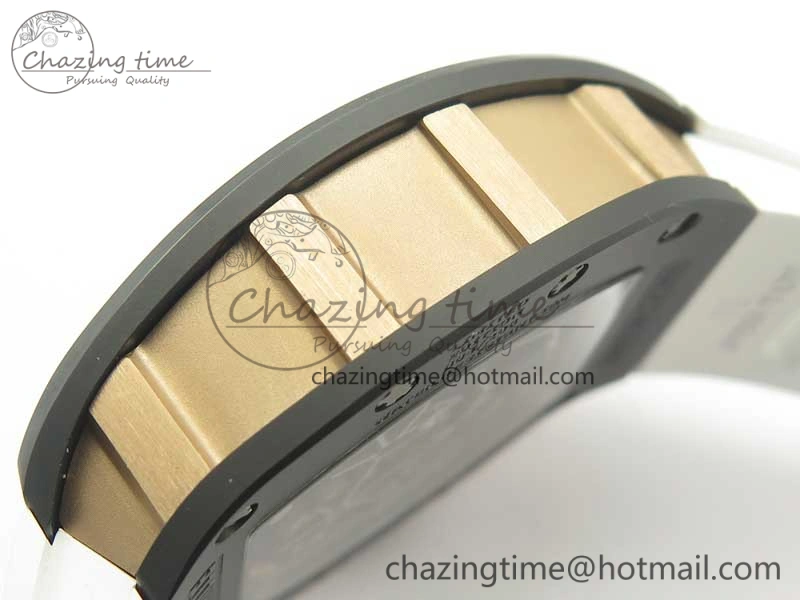 Comfortable RM035-02 Americas Ceramic RG Case KVF Best Edition Skeleton Dial on White Rubber Strap MIYOTA 9477