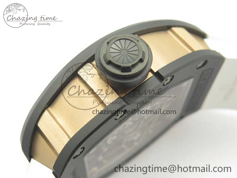 Comfortable RM035-02 Americas Ceramic RG Case KVF Best Edition Skeleton Dial on White Rubber Strap MIYOTA 9477