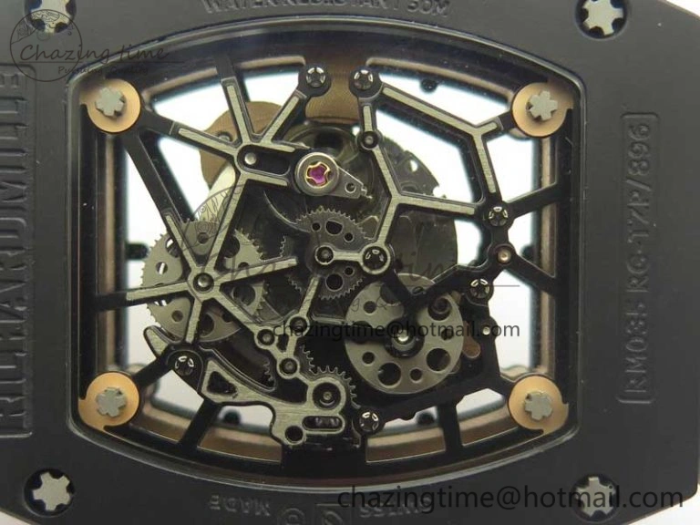 Comfortable RM035-02 Americas Ceramic RG Case KVF Best Edition Skeleton Dial on White Rubber Strap MIYOTA 9477
