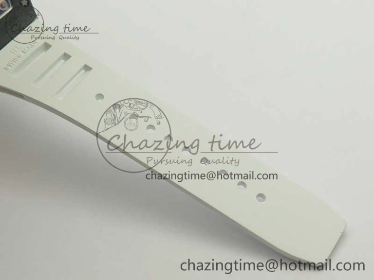 Comfortable RM035-02 Americas Ceramic RG Case KVF Best Edition Skeleton Dial on White Rubber Strap MIYOTA 9477