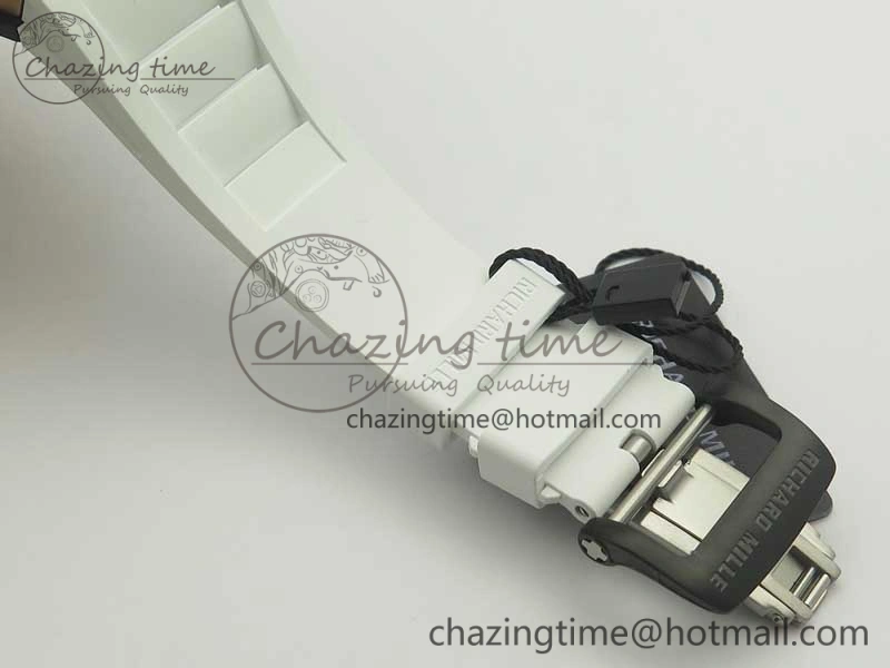 Comfortable RM035-02 Americas Ceramic RG Case KVF Best Edition Skeleton Dial on White Rubber Strap MIYOTA 9477