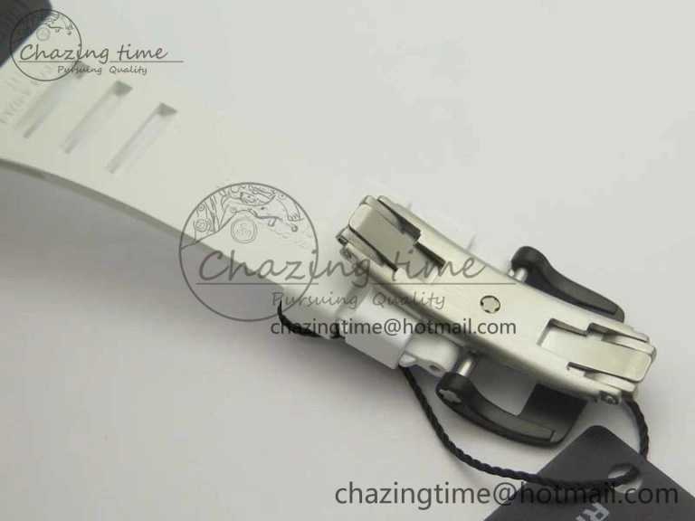 Comfortable RM035-02 Americas Ceramic RG Case KVF Best Edition Skeleton Dial on White Rubber Strap MIYOTA 9477