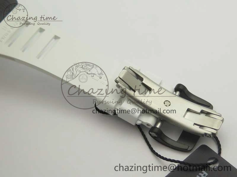 Comfortable RM035-02 Americas Ceramic RG Case KVF Best Edition Skeleton Dial on White Rubber Strap MIYOTA 9477