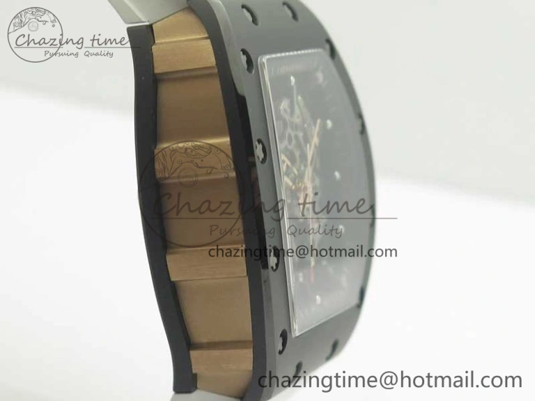 Comfortable RM035-02 Americas Ceramic RG Case KVF Best Edition Skeleton Dial on White Rubber Strap MIYOTA 9477